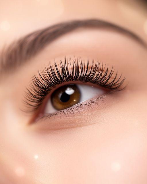 Vollere Wimpernverlängerung mit feinem Curl nach der Behandlung